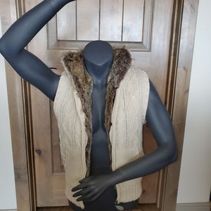BB Dakota Sweater and Faux Fur Vest
